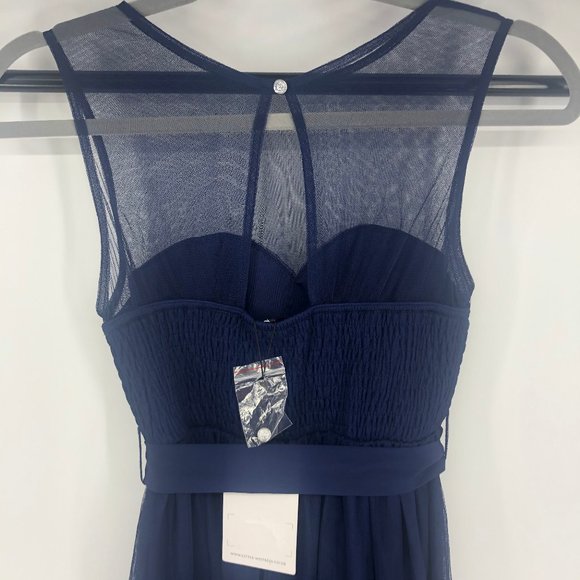 - Navy Blue Event Maxi Bridesmaid Gown Maternity 4 - Picture 6 of 8